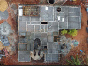 Preparing for 1st floor slab concrete